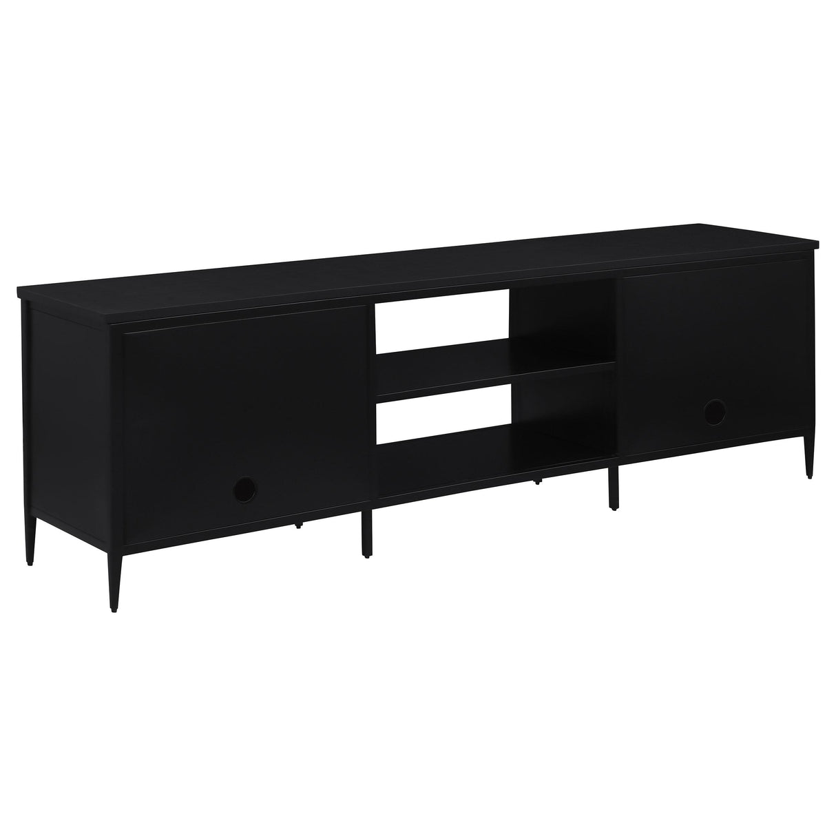 Amherst Black 2-Door Metal TV Stand Media Console from Coaster - Luna Furniture