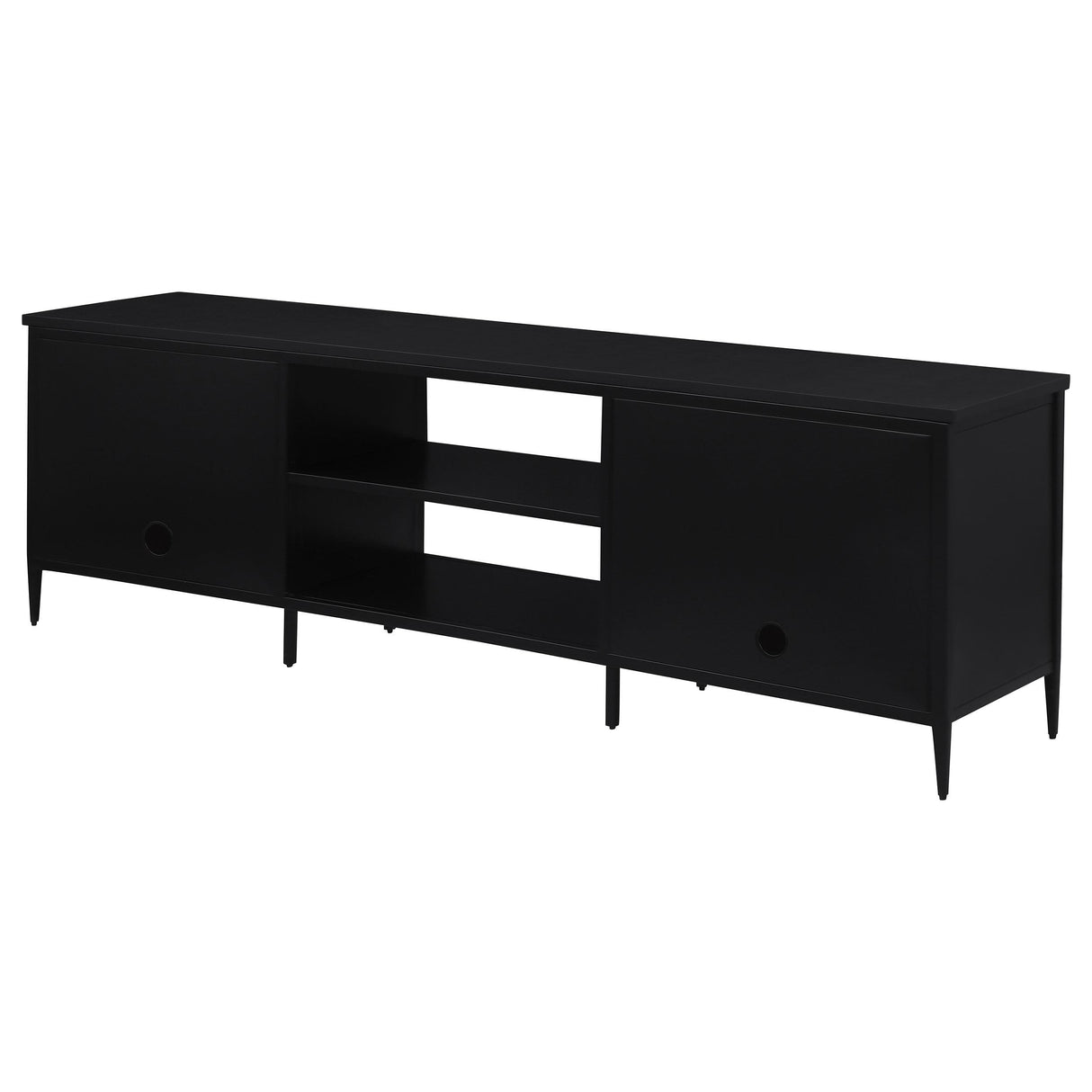 Amherst Black 2-Door Metal TV Stand Media Console from Coaster - Luna Furniture