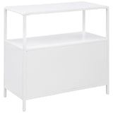 Amherst White 2-Door Radio Weave Cane Metal Accent Cabinet from Coaster - Luna Furniture