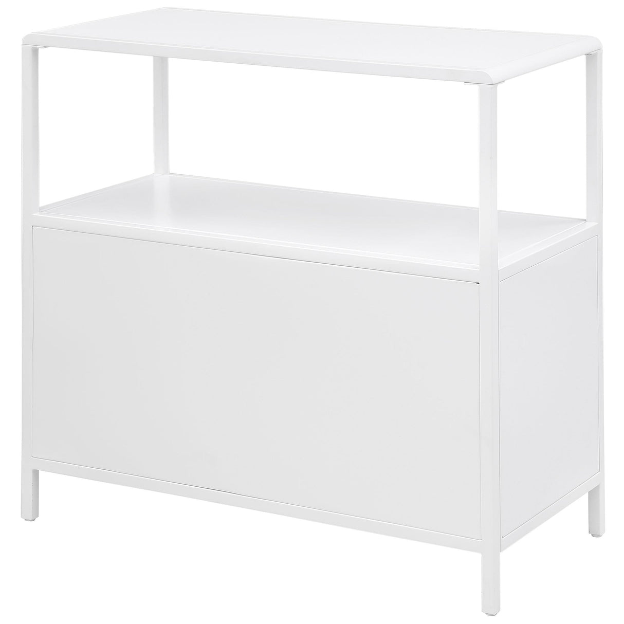 Amherst White 2-Door Radio Weave Cane Metal Accent Cabinet from Coaster - Luna Furniture