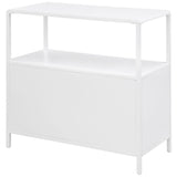 Amherst White 2-Door Radio Weave Cane Metal Accent Cabinet from Coaster - Luna Furniture