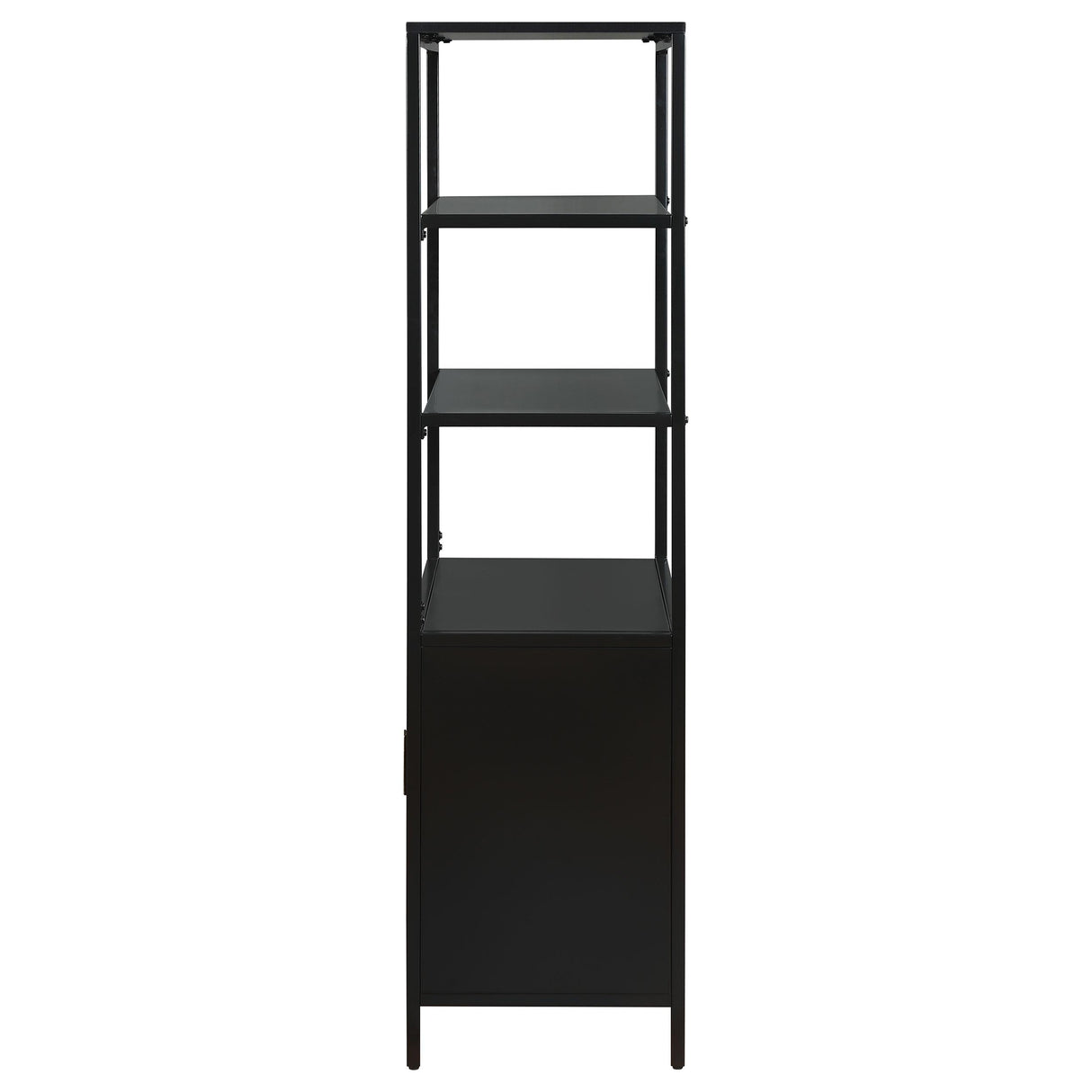 Amherst Black 3-Shelf Radio Weave Cane Metal Accent Cabinet from Coaster - Luna Furniture