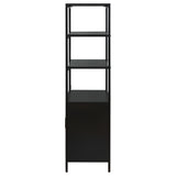 Amherst Black 3-Shelf Radio Weave Cane Metal Accent Cabinet from Coaster - Luna Furniture