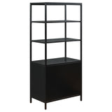 Amherst Black 3-Shelf Radio Weave Cane Metal Accent Cabinet from Coaster - Luna Furniture
