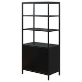 Amherst Black 3-Shelf Radio Weave Cane Metal Accent Cabinet from Coaster - Luna Furniture