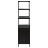 Amherst Black 3-Shelf Radio Weave Cane Metal Accent Cabinet from Coaster - Luna Furniture