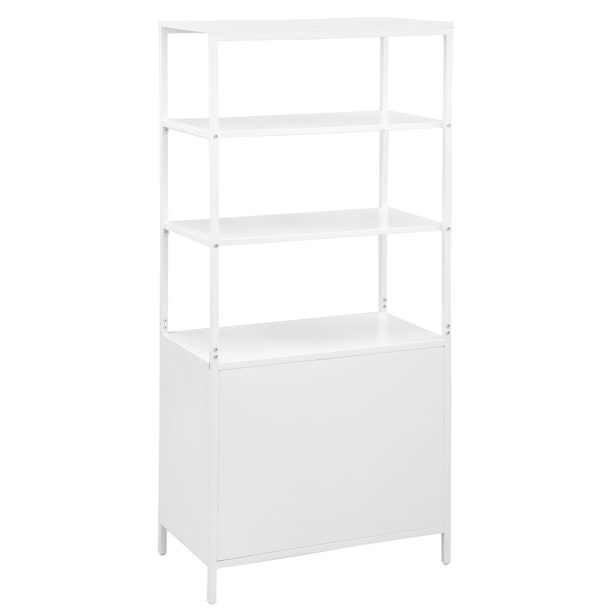 Amherst White 3-Shelf Radio Weave Cane Metal Accent Cabinet from Coaster - Luna Furniture