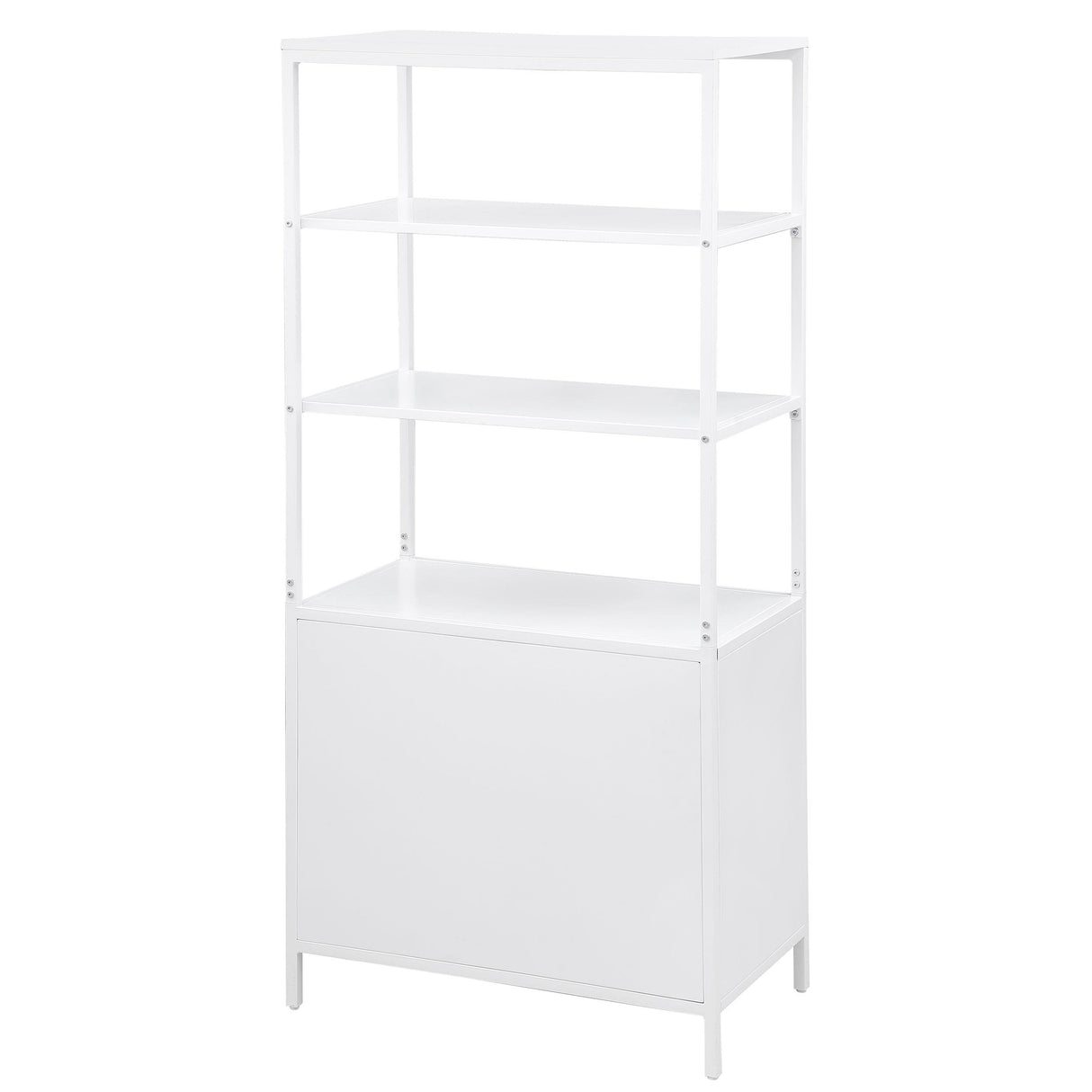 Amherst White 3-Shelf Radio Weave Cane Metal Accent Cabinet from Coaster - Luna Furniture