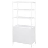 Amherst White 3-Shelf Radio Weave Cane Metal Accent Cabinet from Coaster - Luna Furniture