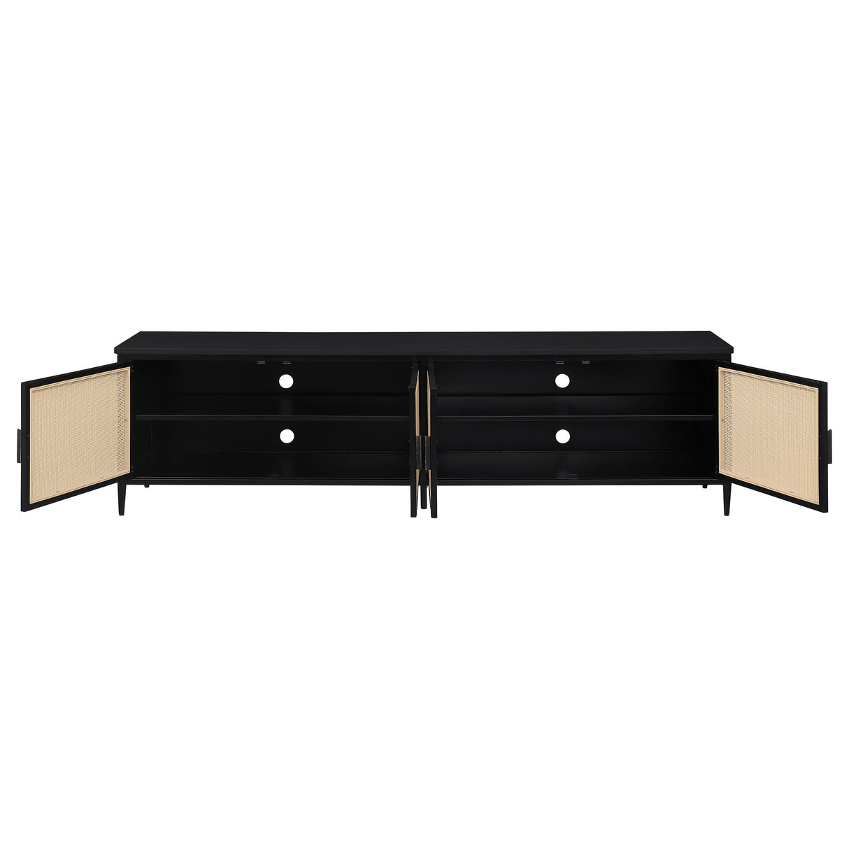 Amherst Black 4-Door Metal TV Stand Media Console from Coaster - Luna Furniture