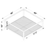 Amherst Black Glass Top Metal Coffee Table with Cane Shelf from Coaster - Luna Furniture