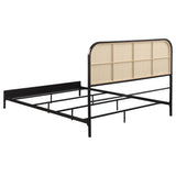 Amherst Black Radio Weave Rattan Metal Eastern King Bed from Coaster - Luna Furniture