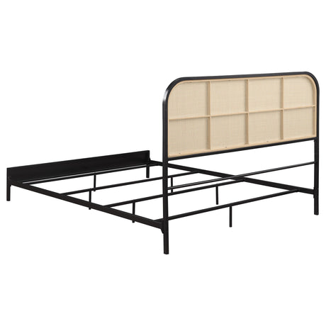 Amherst Black Radio Weave Rattan Metal Eastern King Bed from Coaster - Luna Furniture