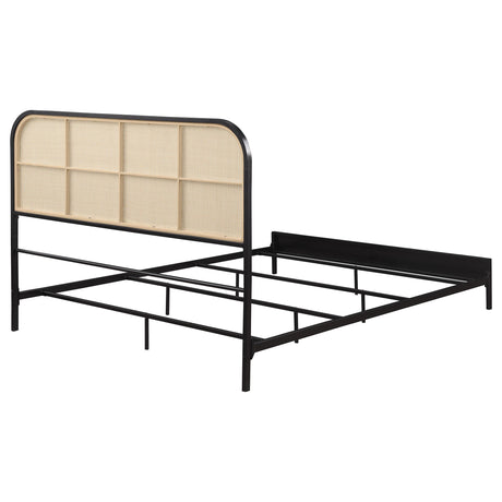 Amherst Black Radio Weave Rattan Metal Eastern King Bed from Coaster - Luna Furniture