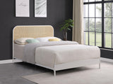Amherst White Radio Weave Rattan Metal Eastern King Bed from Coaster - Luna Furniture