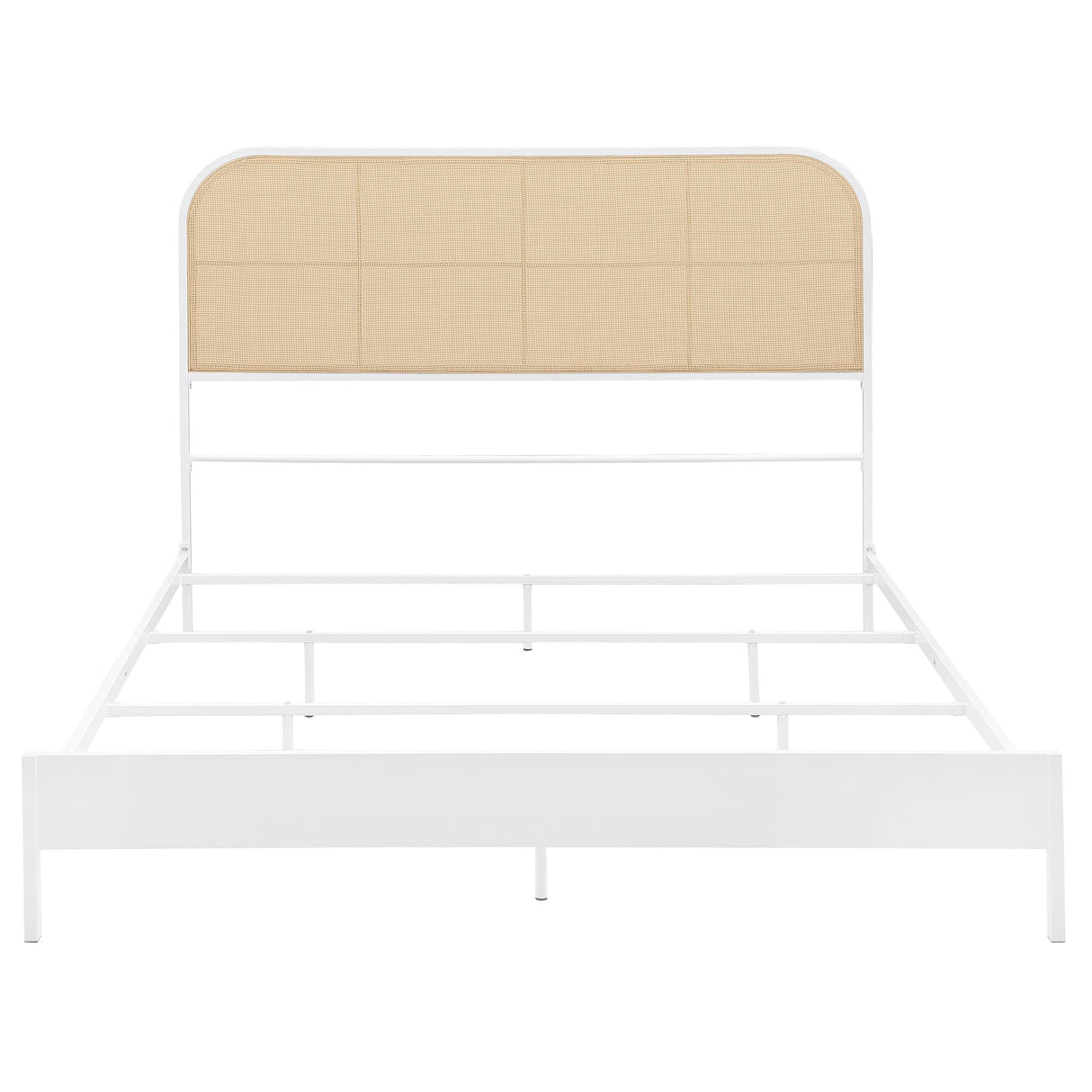 Amherst White Radio Weave Rattan Metal Eastern King Bed from Coaster - Luna Furniture
