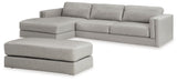 Amiata Glacier 2-Piece Sectional with Ottoman from Ashley - Luna Furniture