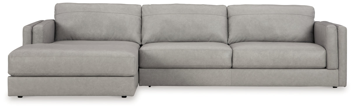 Amiata Glacier 2-Piece Sectional with Ottoman from Ashley - Luna Furniture