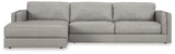 Amiata Glacier 2-Piece Sectional with Ottoman from Ashley - Luna Furniture