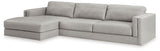 Amiata Glacier 2-Piece Sectional with Ottoman from Ashley - Luna Furniture