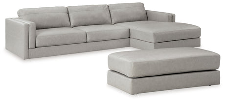 Amiata Glacier 2-Piece Sectional with Ottoman from Ashley - Luna Furniture