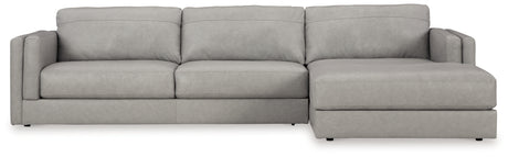 Amiata Glacier 2-Piece Sectional with Ottoman from Ashley - Luna Furniture