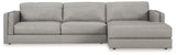 Amiata Glacier 2-Piece Sectional with Ottoman from Ashley - Luna Furniture