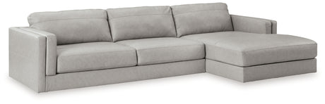 Amiata Glacier 2-Piece Sectional with Ottoman from Ashley - Luna Furniture