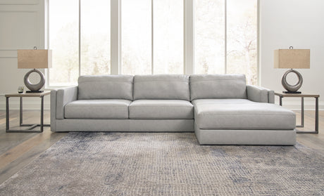 Amiata Glacier 2-Piece Sectional with Ottoman from Ashley - Luna Furniture