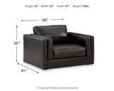 Amiata Chair and Ottoman in Onyx from Ashley Furniture - Luna Furniture