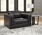 Amiata Chair and Ottoman in Onyx from Ashley Furniture - Luna Furniture