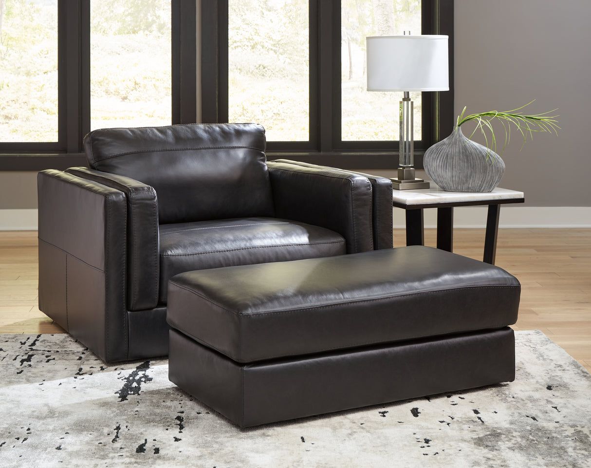 Amiata Chair and Ottoman in Onyx from Ashley Furniture - Luna Furniture