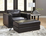 Amiata Chair and Ottoman in Onyx from Ashley Furniture - Luna Furniture