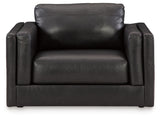 Amiata Chair and Ottoman in Onyx from Ashley Furniture - Luna Furniture