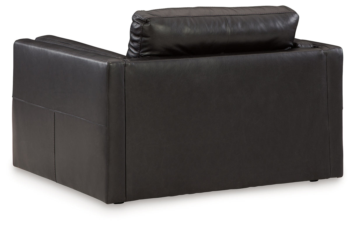 Amiata Chair and Ottoman in Onyx from Ashley Furniture - Luna Furniture