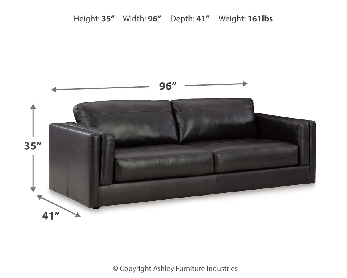 Amiata Sofa, Loveseat, Chair and Ottoman in Onyx from Ashley Furniture - Luna Furniture