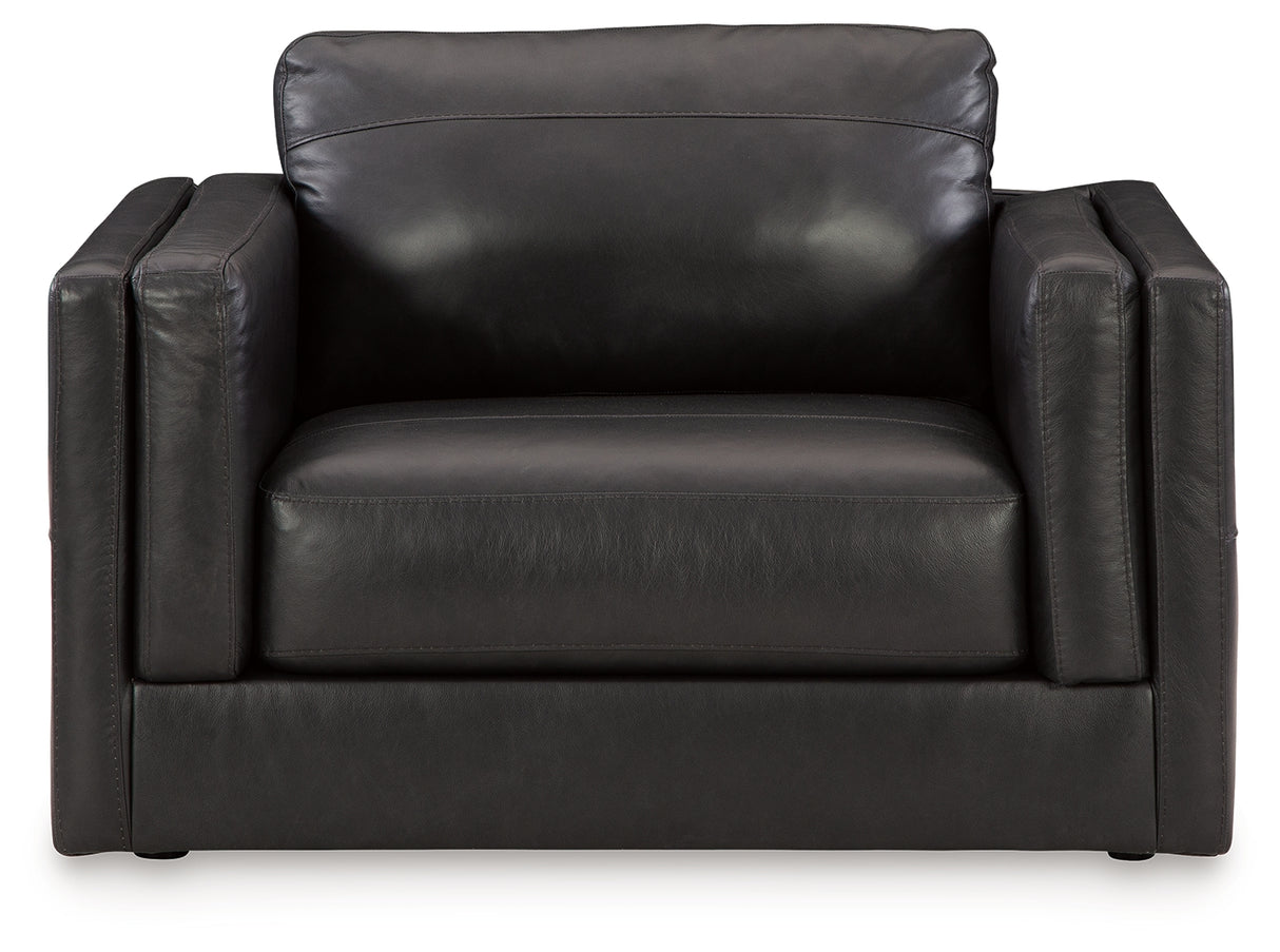 Amiata Sofa, Loveseat, Chair and Ottoman in Onyx from Ashley Furniture - Luna Furniture