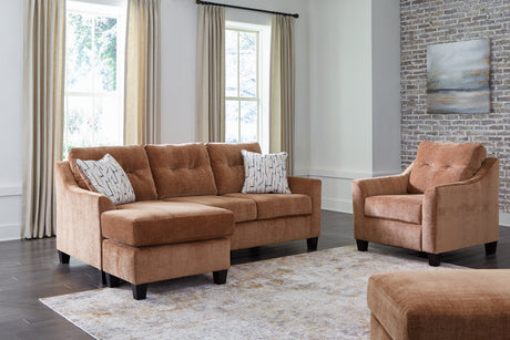 Amity Bay Sofa Chaise, Chair, and Ottoman in Clay from Ashley - Luna Furniture