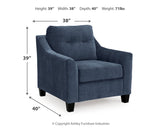 Amity Bay Sofa Chaise, Chair, and Ottoman in Ink from Ashley - Luna Furniture
