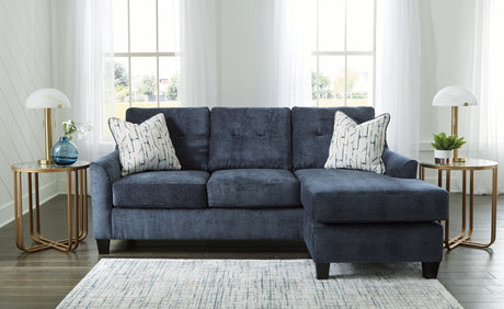 Amity Bay Sofa Chaise, Chair, and Ottoman in Ink from Ashley - Luna Furniture
