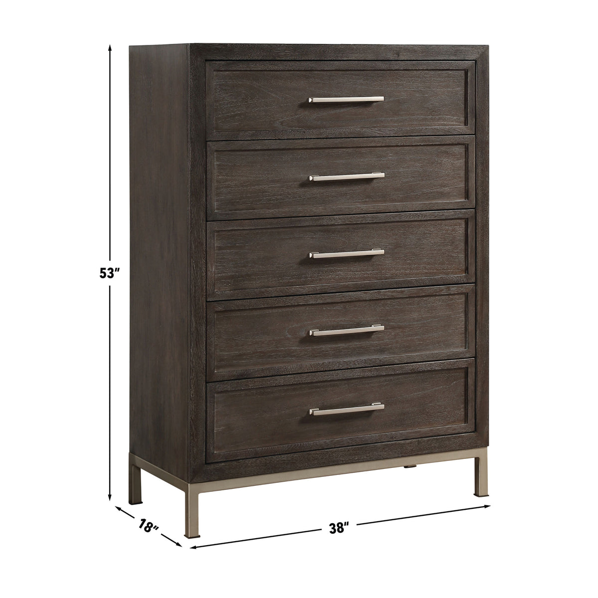 Broomfield Brown 5-Drawer Chest from Steve Silver - Luna Furniture