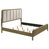 Amsbury Nutmeg Upholstered Eastern King Bed from Coaster - Luna Furniture