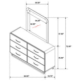 Amsbury 6-drawer Dresser and Mirror Nutmeg from Coaster - Luna Furniture