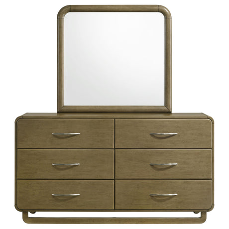 Amsbury Nutmeg 6-drawer Dresser and Mirror from Coaster - Luna Furniture