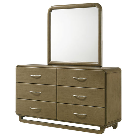 Amsbury Nutmeg 6-drawer Dresser and Mirror from Coaster - Luna Furniture