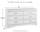 Anarasia White Full Sleigh Headboard Bed with Dresser from Ashley Furniture - Luna Furniture