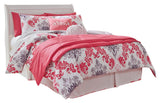 Anarasia White Full Sleigh Headboard Bed with Mirrored Dresser and 2 Nightstands from Ashley Furniture - Luna Furniture