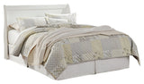 Anarasia White Queen Sleigh Headboard Bed with Mirrored Dresser and 2 Nightstands from Ashley Furniture - Luna Furniture
