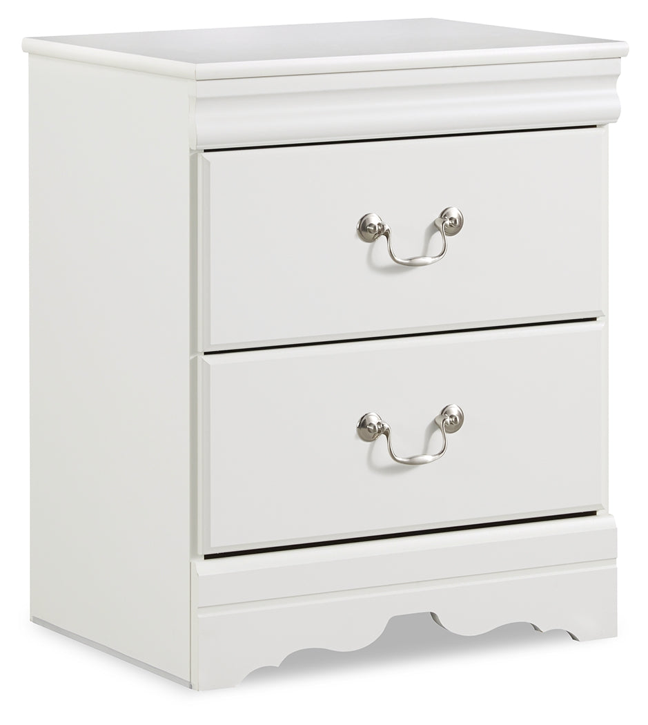 Anarasia White Queen Sleigh Headboard Bed with Mirrored Dresser and 2 Nightstands from Ashley Furniture - Luna Furniture