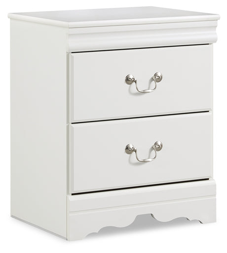 Anarasia White Twin Sleigh Bed with Mirrored Dresser, Chest and Nightstand from Ashley Furniture - Luna Furniture